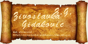 Živoslavka Gidaković vizit kartica